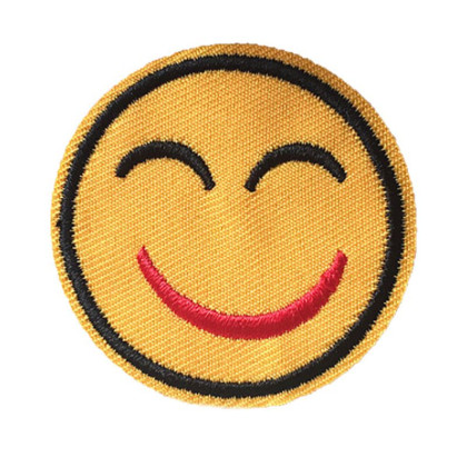 Antsiuvas medžiaginis Smile 01; 4.9cm Antsiuvas medžiaginis Smile 01; 4.9cm