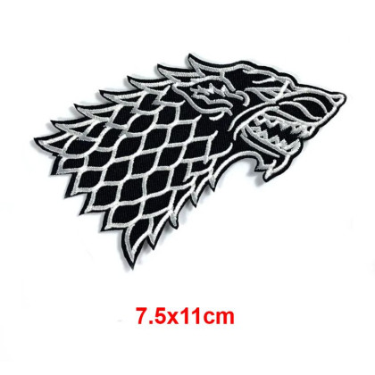 Antsiuvas medžiaginis Black Wolf; 7.5x11cm Antsiuvas medžiaginis Black Wolf; 7.5x11cm