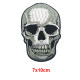 Antsiuvas medžiaginis Old Skull; 7x10cm