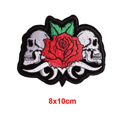 Antsiuvas medžiaginis Rose&Skulls; 8x10cm Antsiuvas medžiaginis Rose&Skulls; 8x10cm