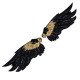 Antsiuvas medžiaginis Sparnai Black Gold; 19x23cm