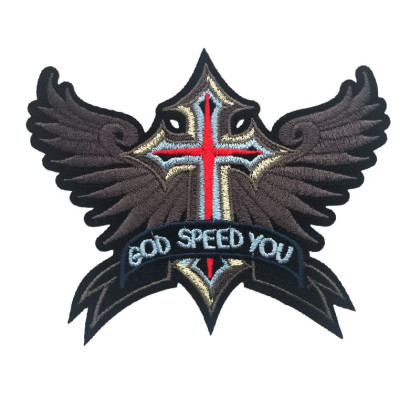 Antsiuvas medžiaginis God Speed You; 10x13cm Antsiuvas medžiaginis God Speed You; 10x13cm