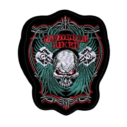 Antsiuvas medžiaginis Hardcore Biker; 9.5x4.5cm Antsiuvas medžiaginis Hardcore Biker; 9.5x4.5cm