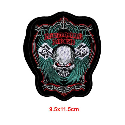 Antsiuvas medžiaginis Hardcore Biker; 9.5x4.5cm Antsiuvas medžiaginis Hardcore Biker; 9.5x4.5cm