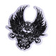 Antsiuvas medžiaginis Skull Wings; 14x13cm
