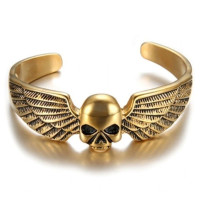 Apyrankė Skull Wings Gold; universalaus dydžio