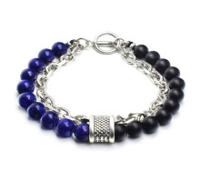 Apyrankė Stone Chain Dark Blue Black; 20cm