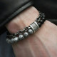 Apyrankė Stone Chain Dark Grey Black; 20cm
