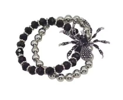 Apyrankė Spider Silver Black; 16-18cm