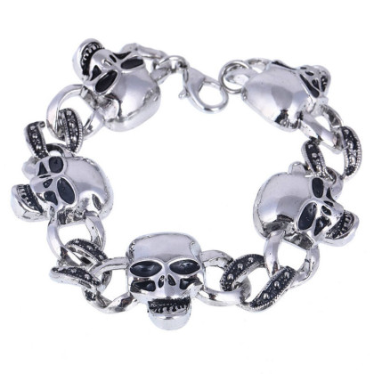 Apyrankė Five Skulls; 18cm Apyrankė Five Skulls; 18cm