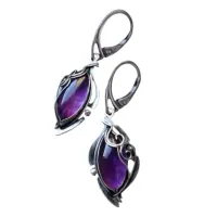 Auskarai Purple Retro; 2vnt