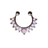 Auskaras į nosį Gangas Silver Pink; 1vnt