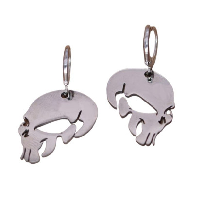 Auskarai Silver Skull sidabro spalvos; 2vnt Auskarai Silver Skull sidabro spalvos; 2vnt
