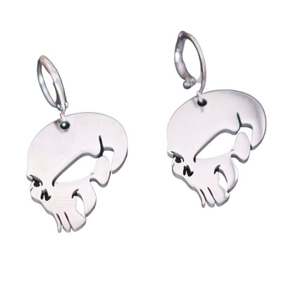 Auskarai Silver Skull sidabro spalvos; 2vnt Auskarai Silver Skull sidabro spalvos; 2vnt