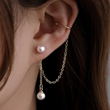 Auskaras Romantic Pearl Gold; 1vnt Auskaras Romantic Pearl Gold; 1vnt
