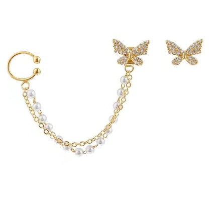 Auskarai Romantic Butterfly Gold; 2vnt Auskarai Romantic Butterfly Gold; 2vnt