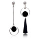 Auskarai Assimetry silver black; 2vnt