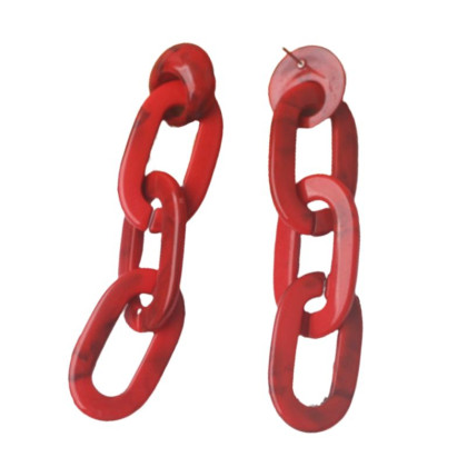 Auskarai Chain Red; 2vnt Auskarai Chain Red; 2vnt
