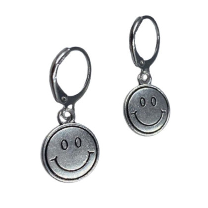 Auskarai Smile Two sidabro spalvos; 2vnt Auskarai Smile Two sidabro spalvos; 2vnt