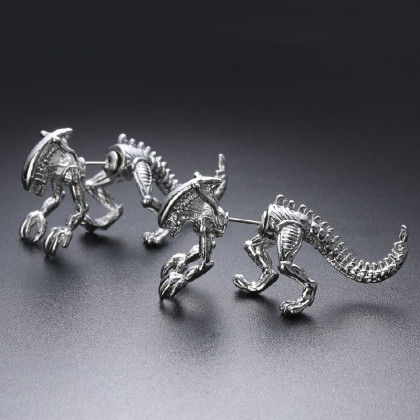 Auskarai Alien Predator Silver; 2vnt Auskarai Alien Predator Silver; 2vnt