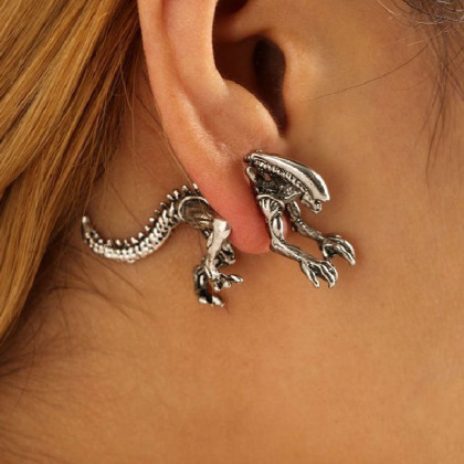Auskarai Alien Predator Silver; 2vnt Auskarai Alien Predator Silver; 2vnt