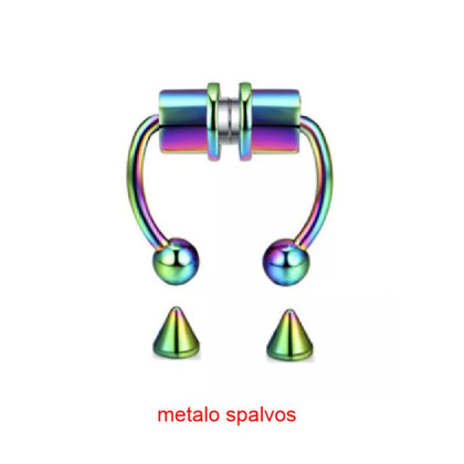 Netikras auskaras į nosį Monster Magnet, aukso, sidabro, juodos, metalo spalvos; 1vnt Netikras auskaras į nosį Monster Magnet, aukso, sidabro, juodos, metalo spalvos; 1vnt