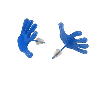 Auskarai Hands Punk Blue; 2vnt