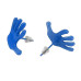 Auskarai Hands Punk Blue; 2vnt