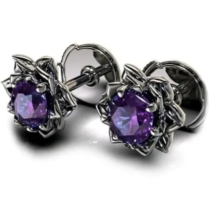 Auskarai Violet Lotus; 2vnt