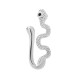 Netikras auskaras į nosį Clip Snake Silver; 1vnt