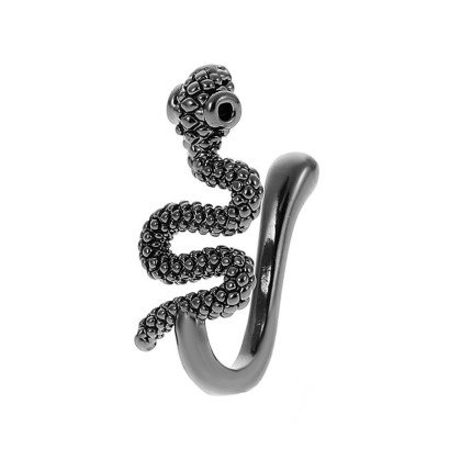 Netikras auskaras į nosį Clip Snake Black; 1vnt