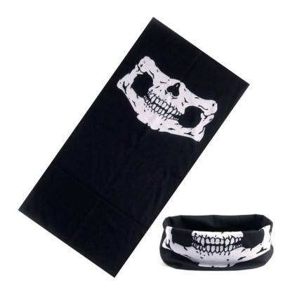 Bandana kaklaskarė Juoda Kaukolė; universalaus dydžio Bandana kaklaskarė Juoda Kaukolė; universalaus dydžio