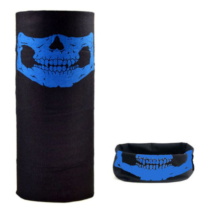 Bandana kaklaskarė Mėlyna Kaukolė, universalaus dydžio Bandana kaklaskarė Mėlyna Kaukolė, universalaus dydžio