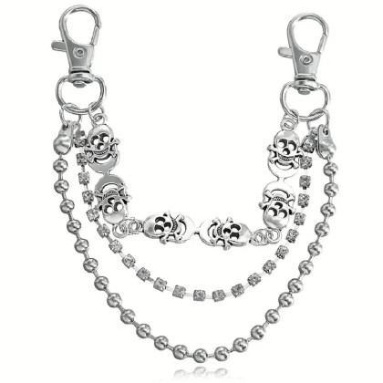 Avalynės pakabukas Chain Crystal Skulls sidabro spalvos; 14/16/18cm Avalynės pakabukas Chain Crystal Skulls sidabro spalvos; 14/16/18cm