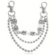 Avalynės pakabukas Chain Crystal Skulls sidabro spalvos; 14/16/18cm