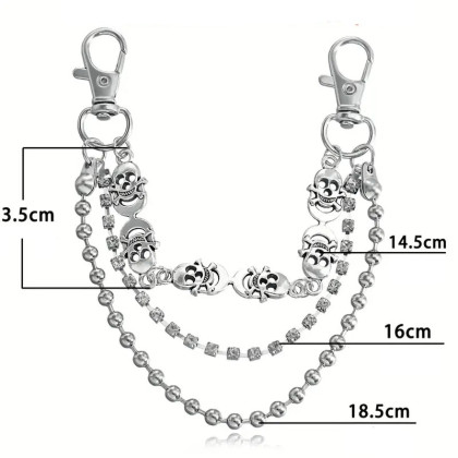 Avalynės pakabukas Chain Crystal Skulls sidabro spalvos; 14/16/18cm Avalynės pakabukas Chain Crystal Skulls sidabro spalvos; 14/16/18cm