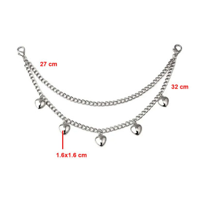 Avalynės pakabukas Chain Rebel Hearts sidabro spalvos; 27/32cm Avalynės pakabukas Chain Rebel Hearts sidabro spalvos; 27/32cm