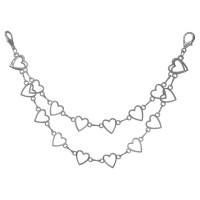 Avalynės pakabukas Chain Double Hearts sidabro spalvos; 25/30cm