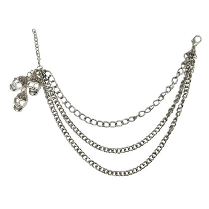 Avalynės pakabukas Chain Skull Three sidabro spalvos; 28/30/38cm Avalynės pakabukas Chain Skull Three sidabro spalvos; 28/30/38cm