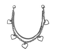 Avalynės pakabukas Chain Mini Hearts sidabro spalvos; 26/28cm