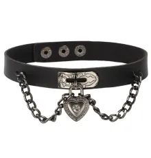 Kaklo juostelė Choker Chain Heart 624; 1.1cm