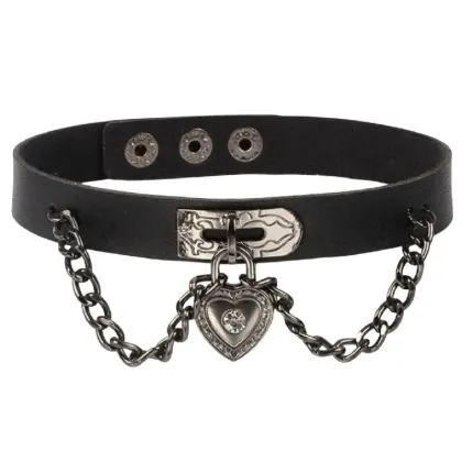 Kaklo juostelė Choker Chain Heart 624; 1.1cm