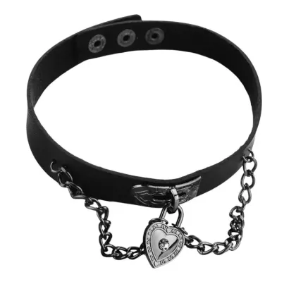 Kaklo juostelė Choker Chain Heart 624; 1.1cm