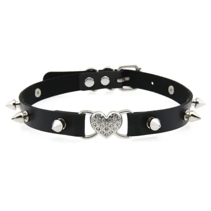 Kaklo juostelė Choker Spike Heart 386; 0.9cm
