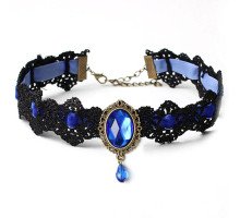 Kaklo juostelė Choker Blue 730; 3cm