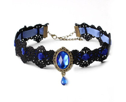 Kaklo juostelė Choker Blue 730; 3cm