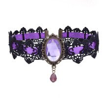 Kaklo juostelė Choker Purple 731; 3cm