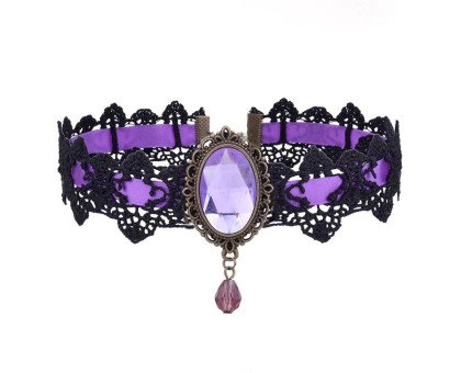 Kaklo juostelė Choker Purple 731; 3cm