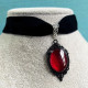 Kaklo juostelė Gothic Red 032; 2cm