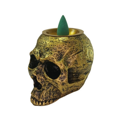 Smilkalinė dekoracija Waterfall Skull Gold; 6.5x7.8cm Smilkalinė dekoracija Waterfall Skull Gold; 6.5x7.8cm